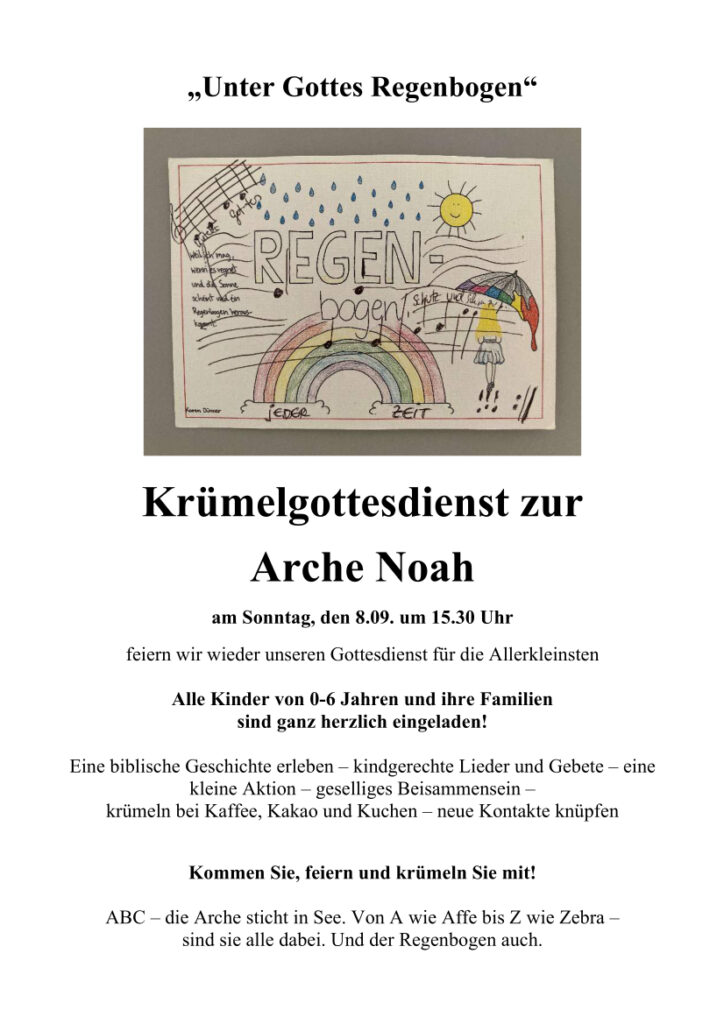 Plakat Krümelgottesdienst am 08.09.2024